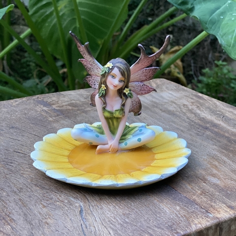 Fada Girassol porta treco - Resina (15cm) - comprar online