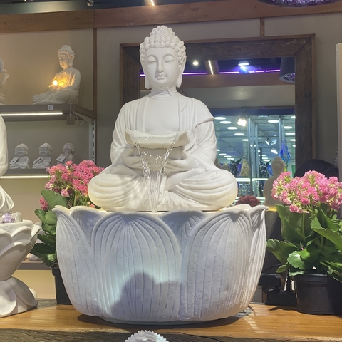 Fonte Buda Sidarta - Marmorite com LED (72cm) - comprar online
