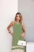 Imagem do Vestido Feminino Regata Midi com Vivo e Faixas