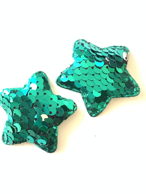 APLIQUE ESTRELA PAETÊ VERDE - 2 UNIDADES - comprar online