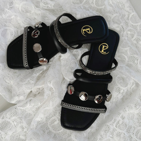 SANDALIA FLAT BELEN BLACK (244-1)