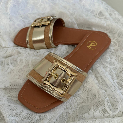 SANDALIA FLAT MICA GOLD (291-4) - comprar online