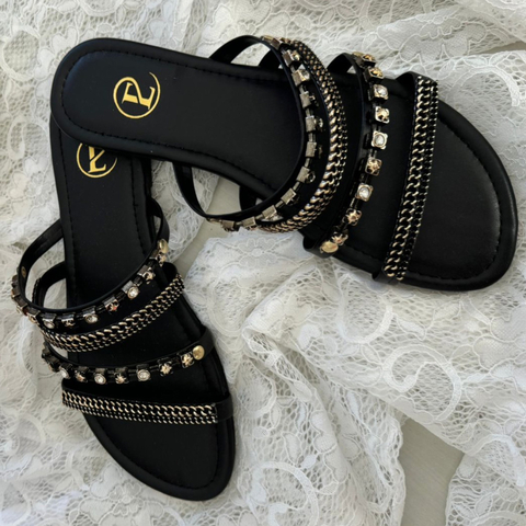 SANDALIA FLAT EMMA BLACK (287-1)