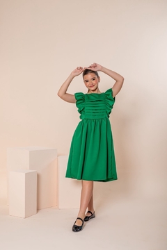 Vestido infantil luxo festa verde musgo natal - comprar online