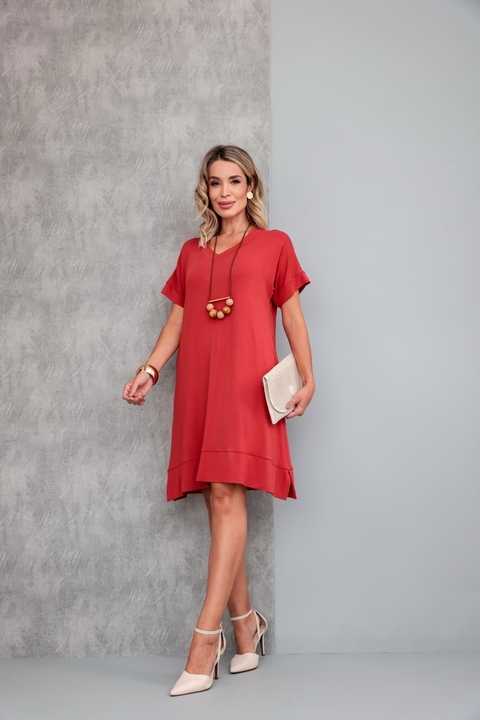 Vestido atemporal zoe,Viscolycra único (38 ao 46) telha - comprar online