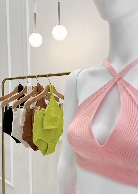 Conjunto Tricot Top e Hotpant Lavi