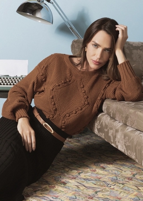 Blusa Tricot Manga Longa Marion