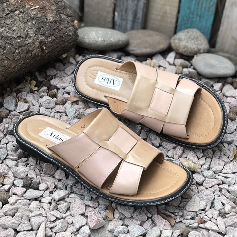 Chinelas confort, visón y nude. s06v-703