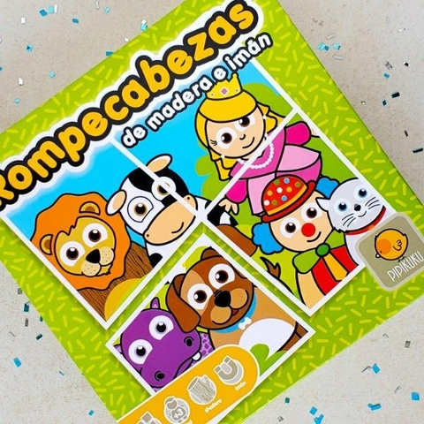 ROMPECABEZAS DE MADERA E IMÁN - 16 PIEZAS