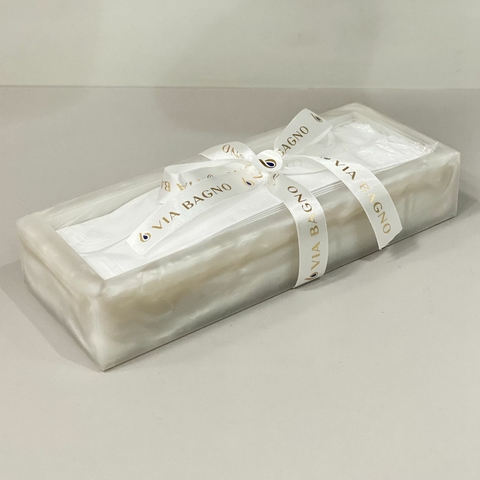 Bandeja porta toalha de papel madrepérola fosca - comprar online