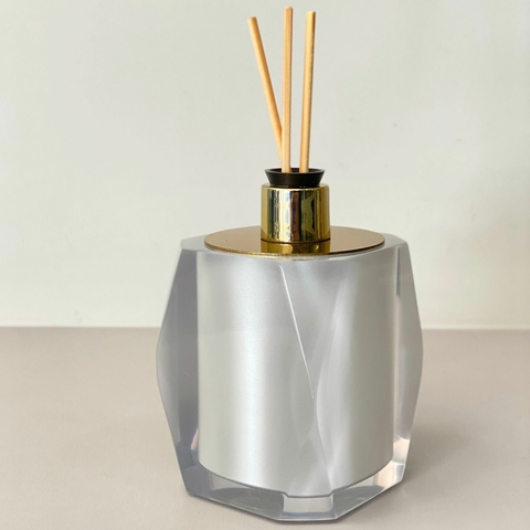 Porta Difusor valência em resina cristal pérola com dourado