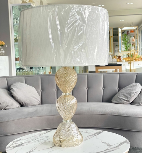 Abajur em Murano com pó de ouro 24k Ovale cristal