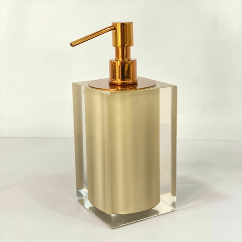 Saboneteira em resina cristal new gold com Red Gold