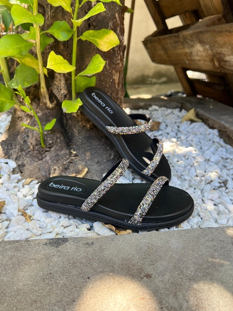 ZUECO GOMA BEIRA NEGRO CON BRILLOS C513