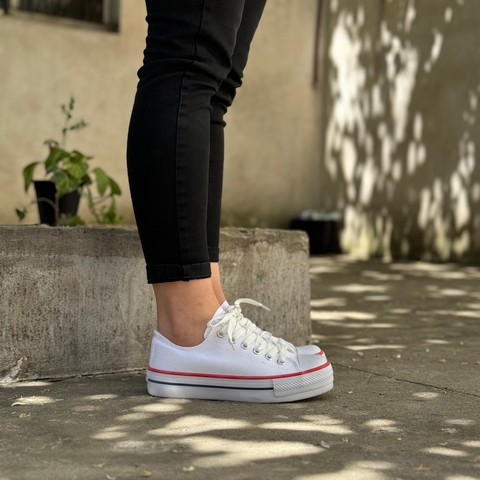 ZAPATILLA LONA PLATAFORMA WHITE JAGUAR C23