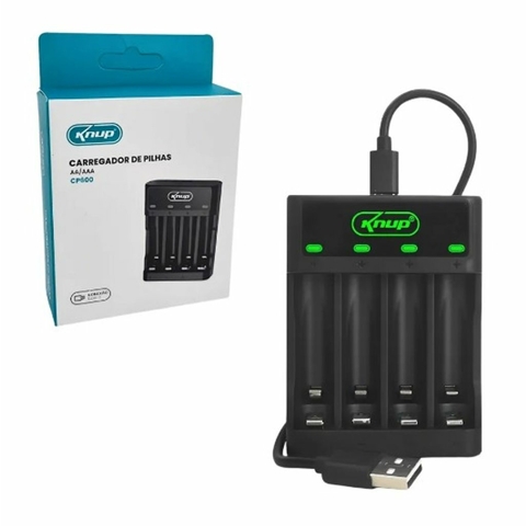 CARREGADOR PILHAS AA/AAA BIV KNUP KP-CP600