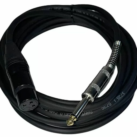 CABO DE MICROFONE, P10 MONO x CANNON 5M CBMC0012