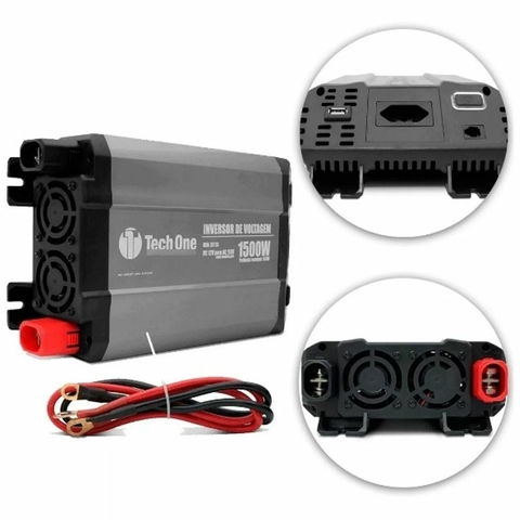 INVERSOR DE POTENCIA 12V 1500W 127V TECH-ONE