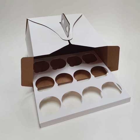 CAJA PARA 12 CUPCAKES O SHOT 27X27X12