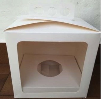 CAJA CON VISOR Y MANIJA PARA HUEVO DE PASCUA DE 16 CM