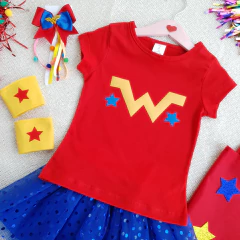 Conjunto Kids Saia Tule Mulher Maravilha na internet