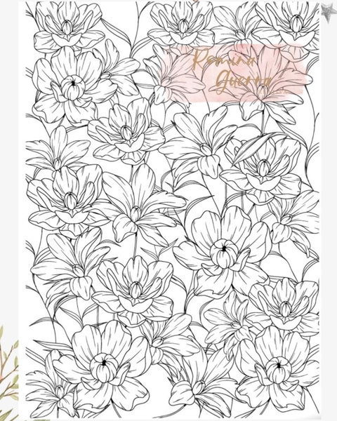 Transfer Folex 25x35 cm. FONDO FLORES III ROMINA GUERRA