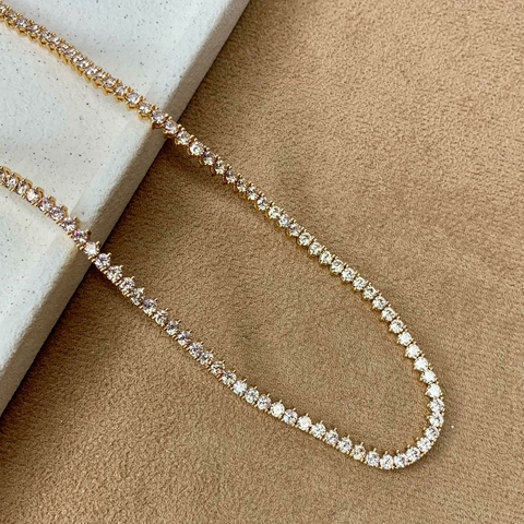 COLAR RIVIERA 3 GARRAS DE ZIRCONIA CHAMPANUE - comprar online