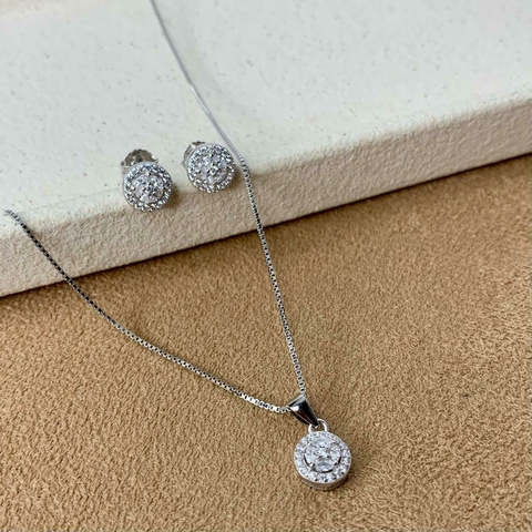 CONJUNTO PIZZA ZIRCONIA NA PRATA - comprar online