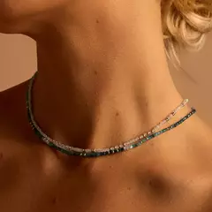 GARGANTILHA MINI PEDRA NATURAL QUARTZO VERDE - comprar online