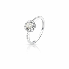ANEL SOLITARIO CRAVEJADO REDONDO 4.5 MM 0.4CT MOISSANITE - comprar online