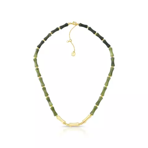 GARGANTILHA PEDRA JADE NATURAL TUBO