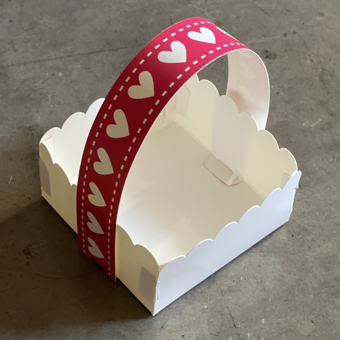 Mini Pack x 6 u CANASTITAS CORAZONES CELESTES (12x12x5 cm) SIN TAPA