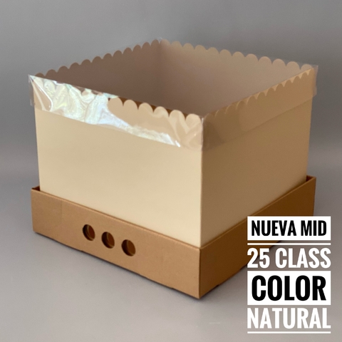 MINI PACK x 2 u MID BOX 25 CLASS (30x30x25 cm) Nueva! Color natural