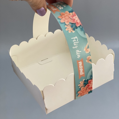 MINI Pack x 6 u CANASTITAS MAMÁ 01 (12x12x5 cm) SIN TAPA - DIA DE LA MADRE