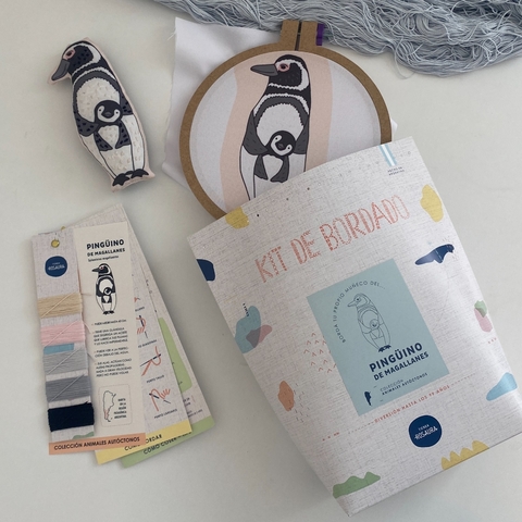 KIT DE BORDADO ANIMALES AUTOCTONOS "PINGÜINO DE MAGALLENES" - comprar online