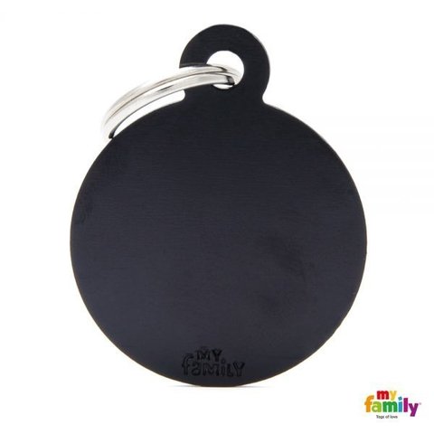 CHAPITA ALUMINIO CIRCULO GRANDE NEGRO