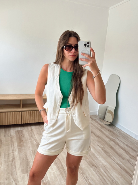 CHALECO DAIANA NATURAL - comprar online