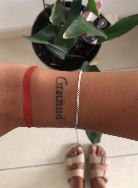 Pulsera Rolo cuadrada eslabòn mini acero blanco