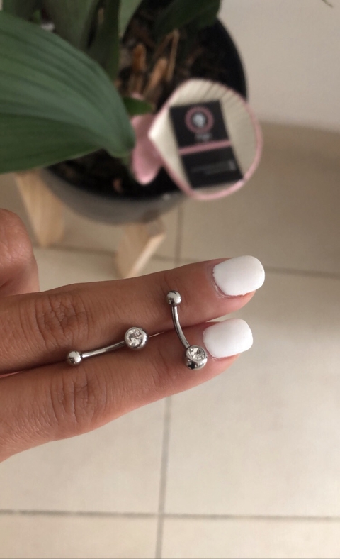 Piercing ombligo strass blanco pequeño