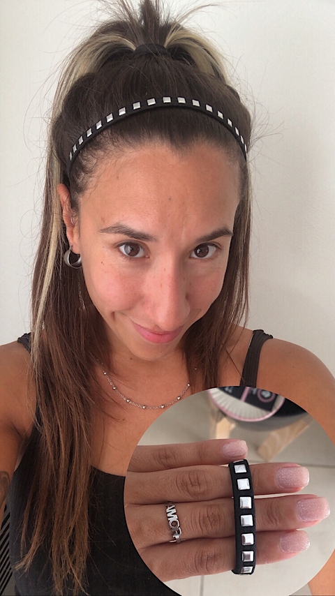 Vincha elastizada deportiva tachas