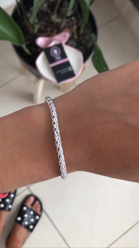 Pulsera espiga acero blanco