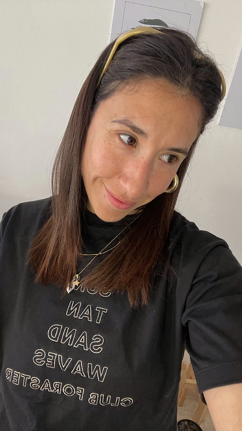 Vincha cuadrada efecto gafas mostaza