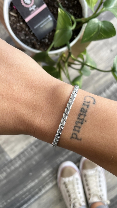 Pulsera rolo eslabón chato - comprar online