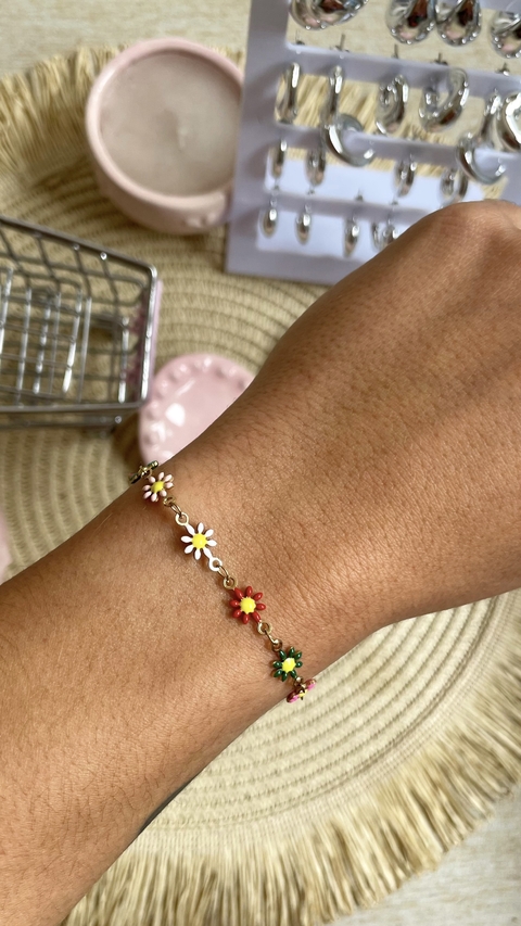 Pulsera sínfin margaritas de colores - comprar online