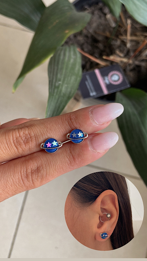 Planetas azules con estrellitas