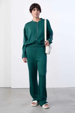 Pantalón Scuba con Tiras Tejidas/ VER