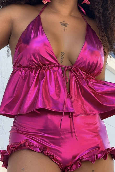 Cropped Naty (Malha metálica) - comprar online
