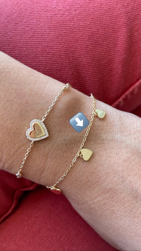 Pulseira corações Gold - comprar online