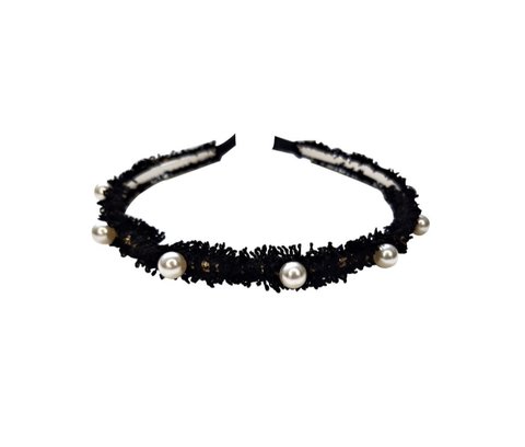 Tiara pérolas tweed