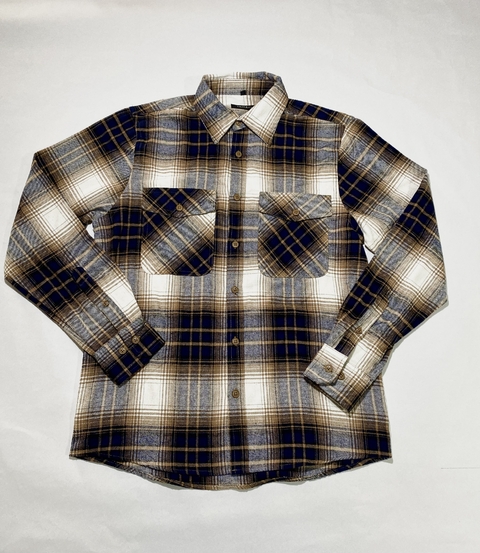 Camisa Xadrez Manga Longa Flanelada Marrom/Preta com bolso 3278